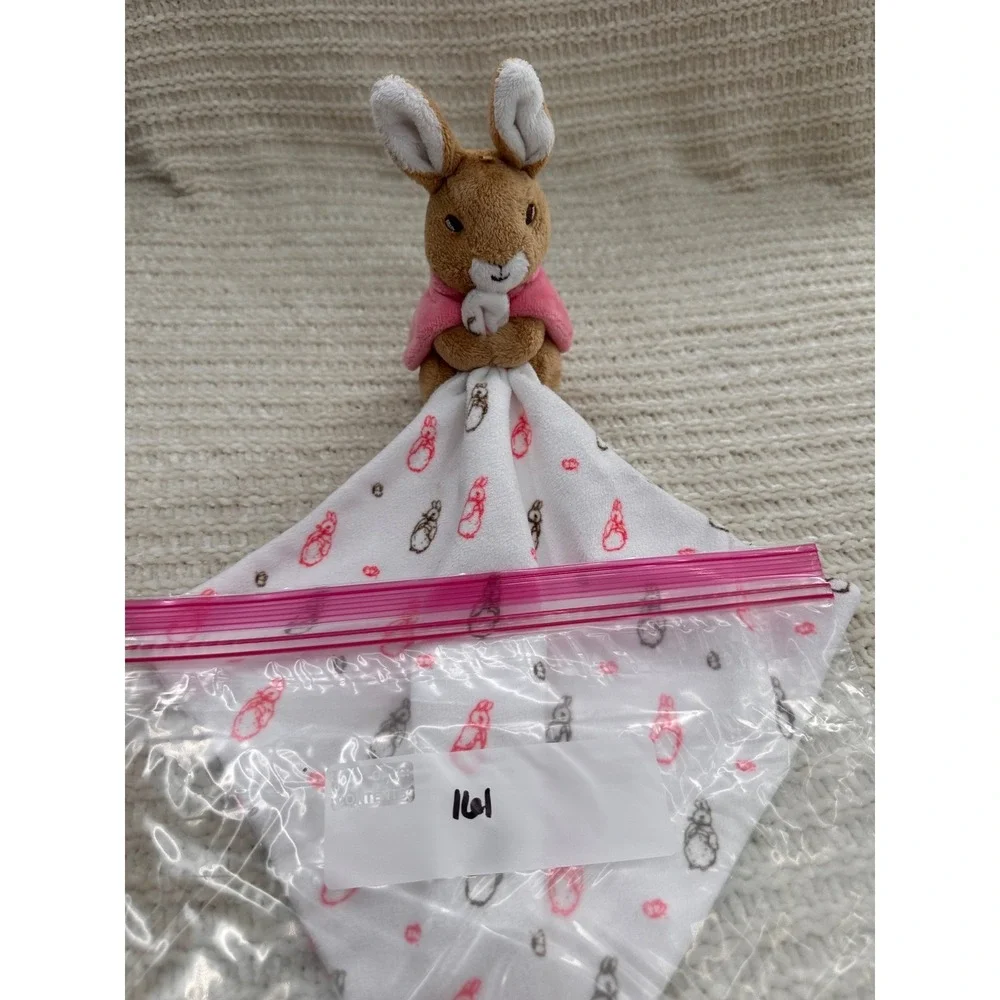 M&S Peter‎ Rabbit Flopsy Bunny Lovey Security Blanket Pink White Plush Kids Toy